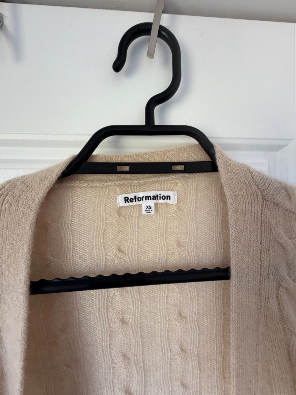 Reformation Giusta Oversized Cashmere Cardigan Eco Beige - Size XS - Picture 2 of 5